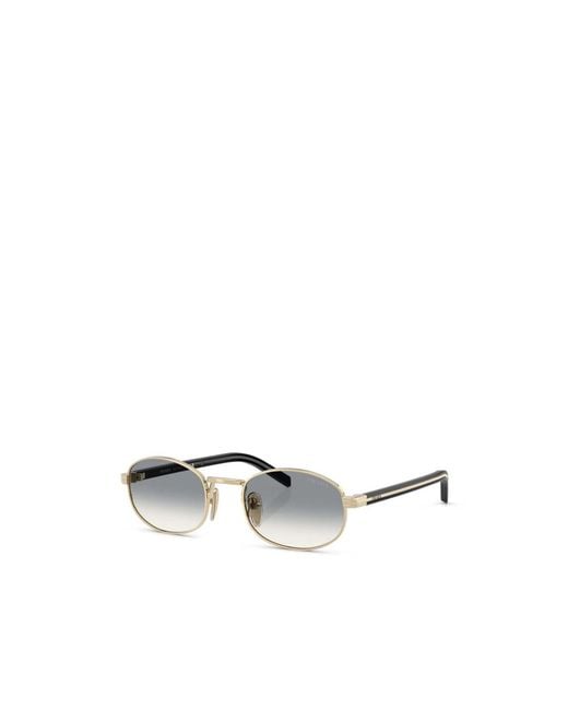 Prada White Eyewear Oval Frame Sunglasses