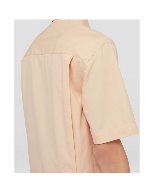 Jil Sander Natural Short Sleeved Straight Hem Shirt for men