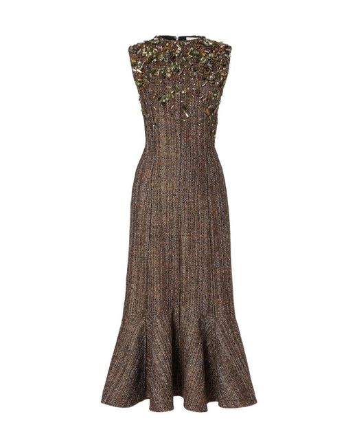 Fendi Brown Wool And Alpaca Dress