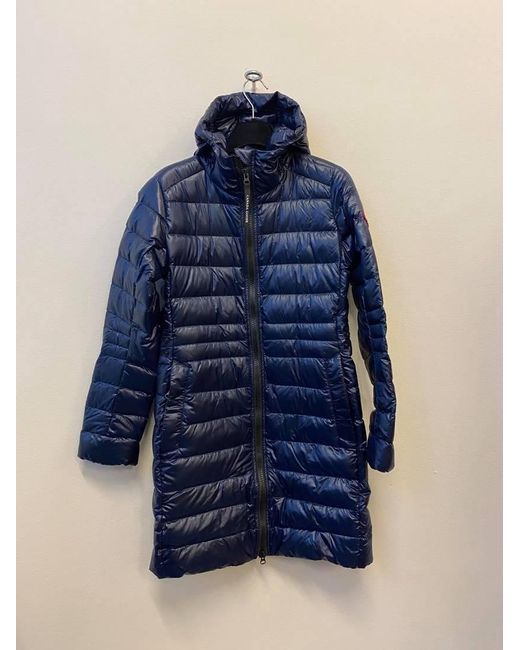 Canada Goose Blue Logo-Patch Sleeve Padded Coat