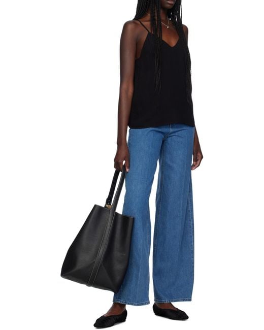Totême  Black Totême V-Neck Sleeveless Tank Top