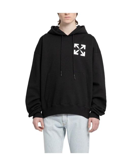 Off-White c/o Virgil Abloh Black Arrows-Print Cotton Hoodie for men