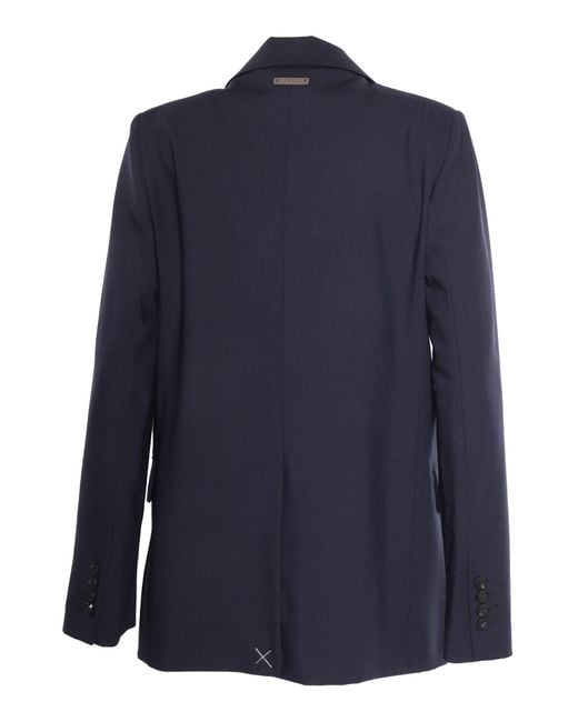 Peserico Blue Monil Chain Tailored Blazer