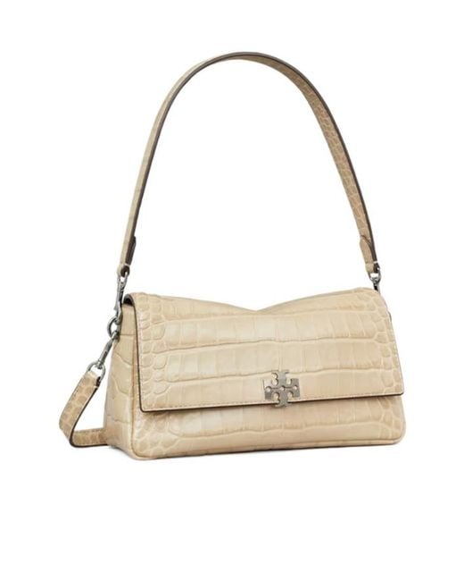 Tory Burch Metallic Small Charlie Embossed Shoulder Bag