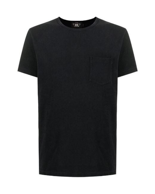 RRL Black Pocket-Detail Cotton T-Shirt for men