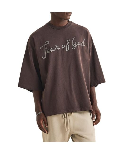 Fear Of God Brown Oversized T-Shirt for men