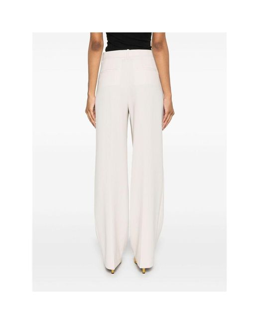 Theory White Admiral Crepe Straight-Leg Pants