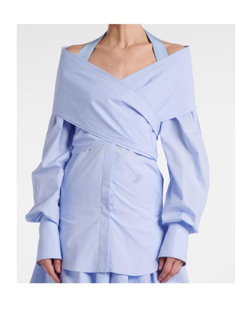 Patou Blue Logo Detail Blouse