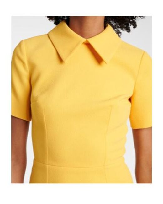 Emilia Wickstead Yellow Iman Crepe Cocktail Dress