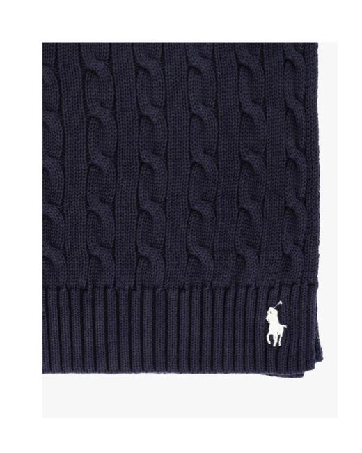 Polo Ralph Lauren Blue Pony Pattern Knitted Scarf
