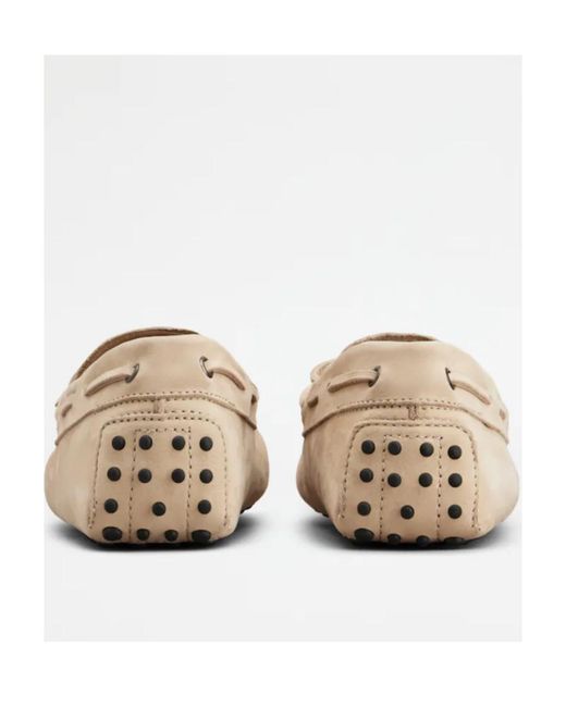 Tod's Natural Round Toe Slip-On Loafers for men