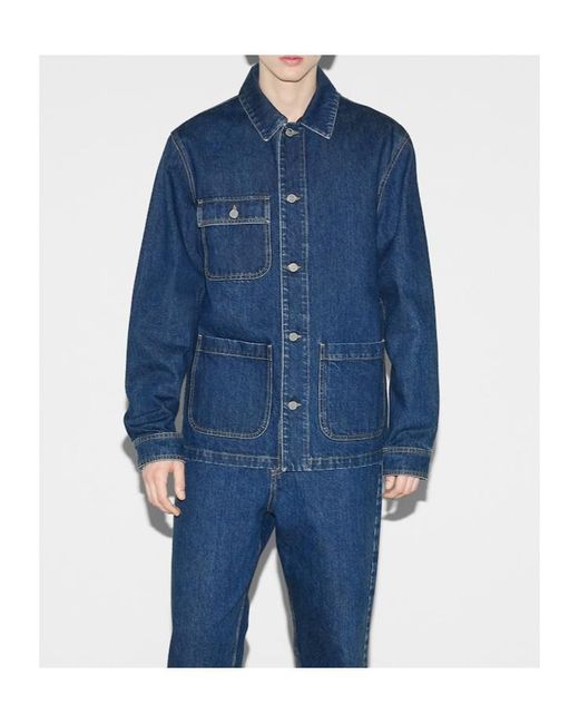 Gucci Blue Collared Button-Up Jacket for men