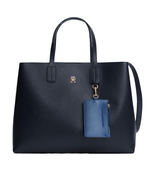 Tommy Hilfiger Blue Solid Color Satchel Bag