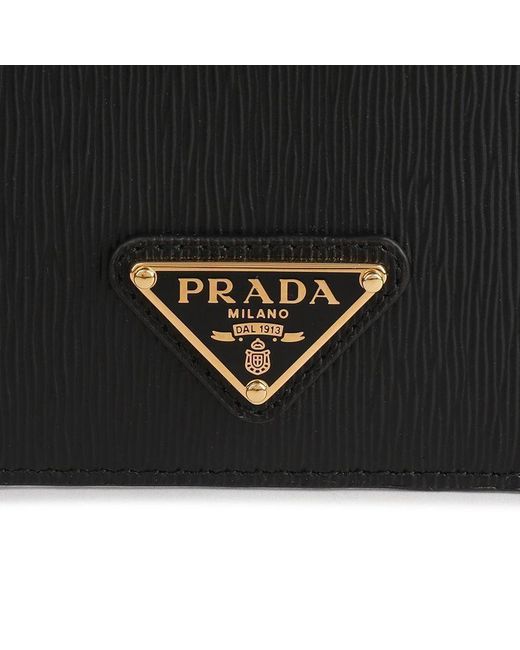 Prada Black Logo Card Holder for men