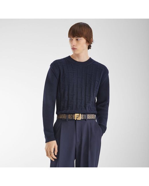 Fendi White Squared Ff Reversible Belt for men