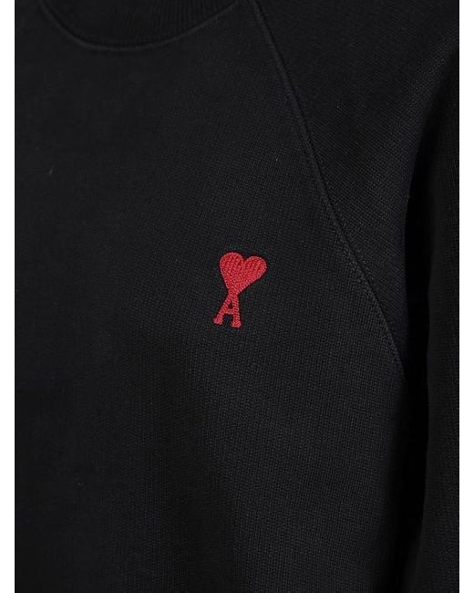 AMI Black Round-Neck Sweater
