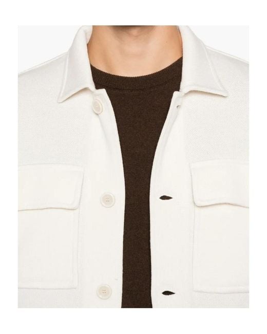 Lardini White Button-Fastening Pocket Jacket for men