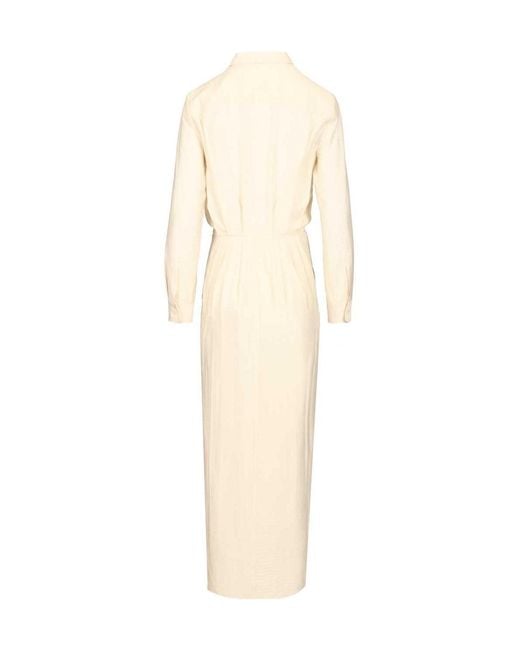 Emporio Armani Natural Tie-Front Shirt Dress