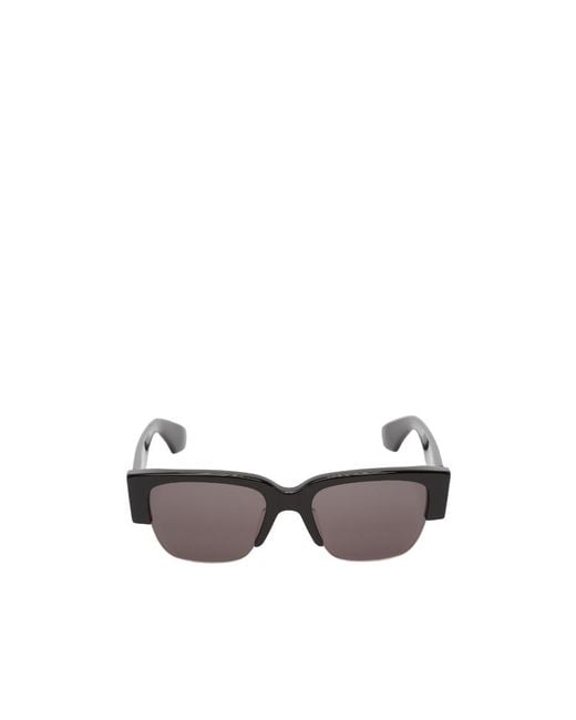 McQueen White Eyewear Logo Printed Sunglasses
