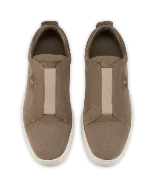 Christian Louboutin Brown Suede Slip-On Sneakers for men