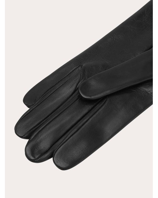 Ferragamo Black Logo Gloves