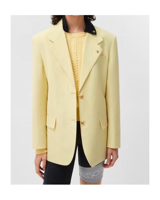 Versace Metallic Medusa-Button Single-Breasted Blazer