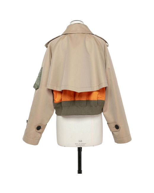 Sacai Natural Layered Button Detailed Jackets