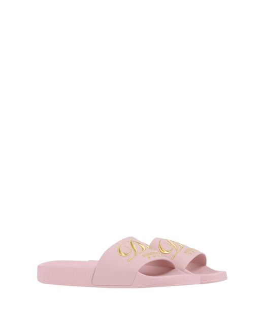 Dolce & Gabbana Pink Print Slides