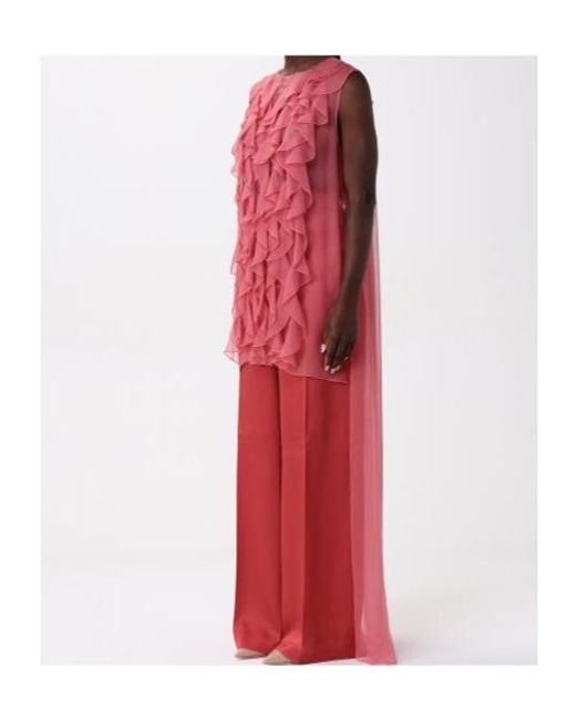 Alberta Ferretti Pink Ruffled Top