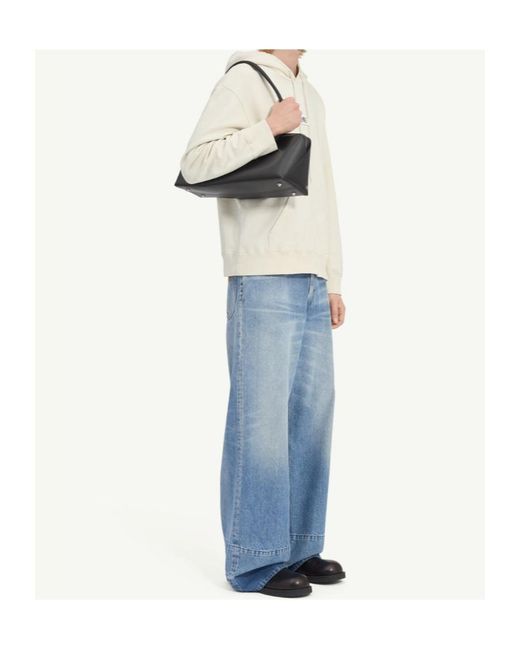 MM6 by Maison Margiela White Logo-Patch Drawstring Hoodie for men