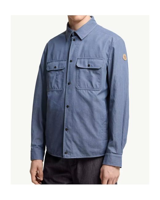 Moncler Blue Denim Shirt Jacket for men