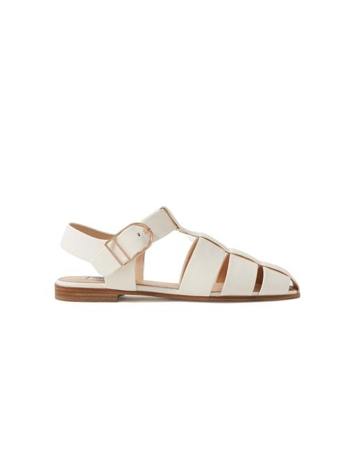 Gabriela Hearst White Open-Toe Flat Sandals