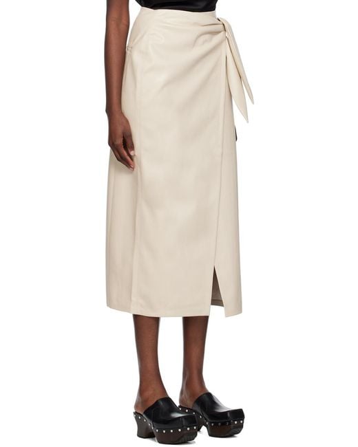 Nanushka Natural Carola Midi Leather Skirt