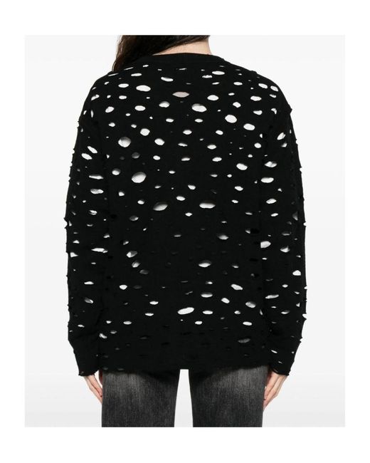 R13 Black Distressed Button-Up Cardigan