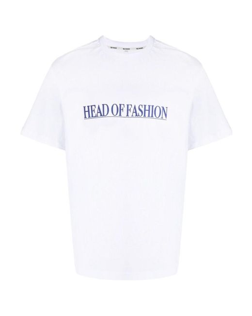 Sunnei White Head Of Fashion Printed Crewneck T-Shirt for men