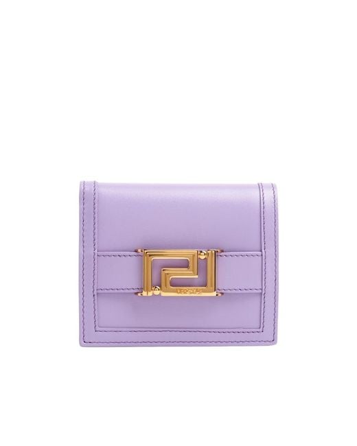 Versace Purple Greca Goddess Bi-Fold Wallet