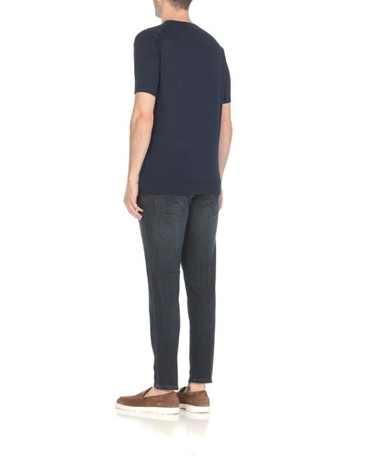 John Smedley Blue Kempton Crew-Neck T-Shirt for men