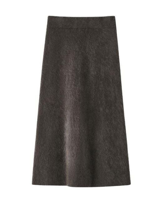 Lisa Yang Gray Classic Cashmere Skirt