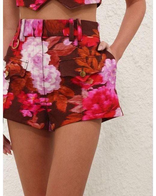 Zimmermann Red Belt Loop Shorts