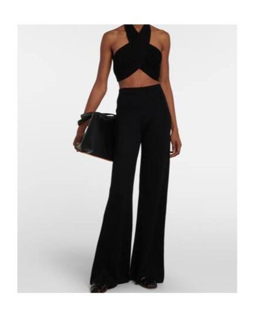 Gabriela Hearst Black Halter Wool Bra