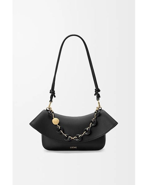 Loewe Black Medium Leather Ola Shoulder Bag