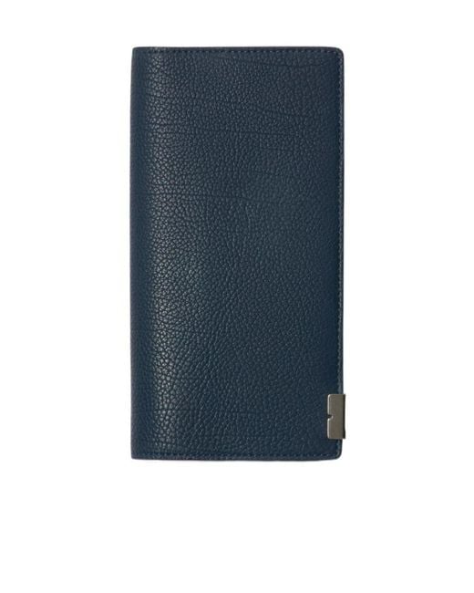Burberry Blue B-Cut Leather Wallet for men