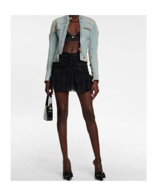 Blumarine Blue Front Zip-Up Denim Jacket