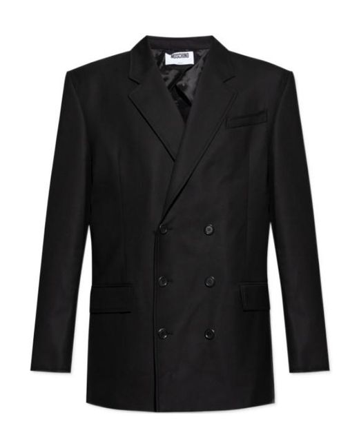 Moschino Black Double Breasted Tailored Blazer for men
