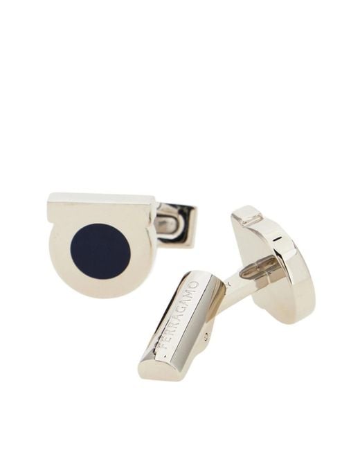 Ferragamo Metallic Gancini Cufflinks for men