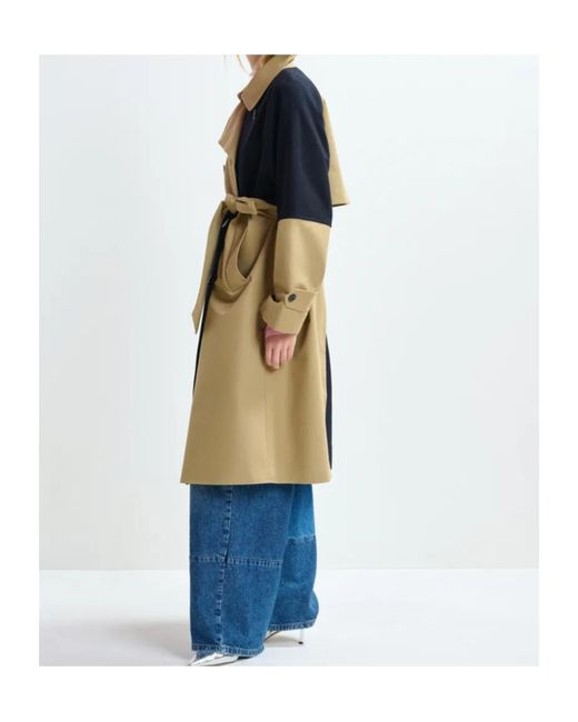 Essentiel Antwerp Blue Long-Sleeved Trench Coat