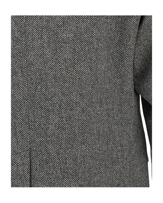 Tagliatore Gray Double-Breasted Coat for men