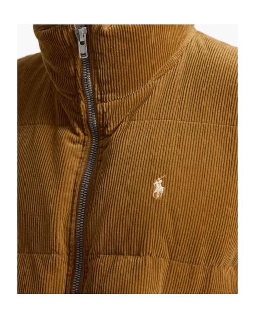 Polo Ralph Lauren Brown Corduroy-Effect Quilted Jacket