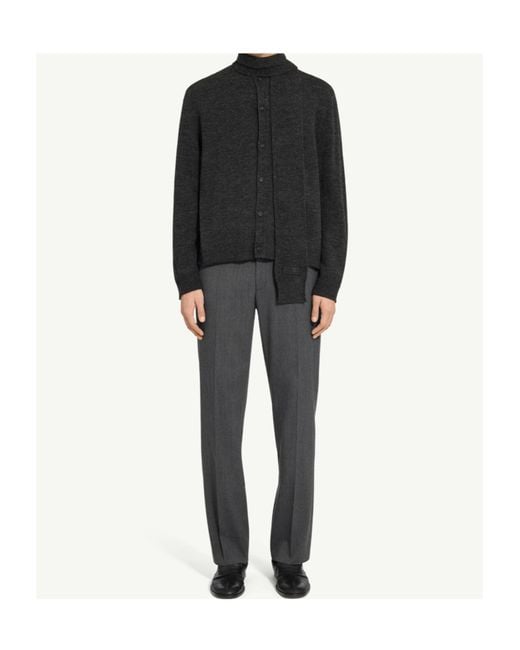 MM6 by Maison Margiela Black Scarf Knit Cardigan for men