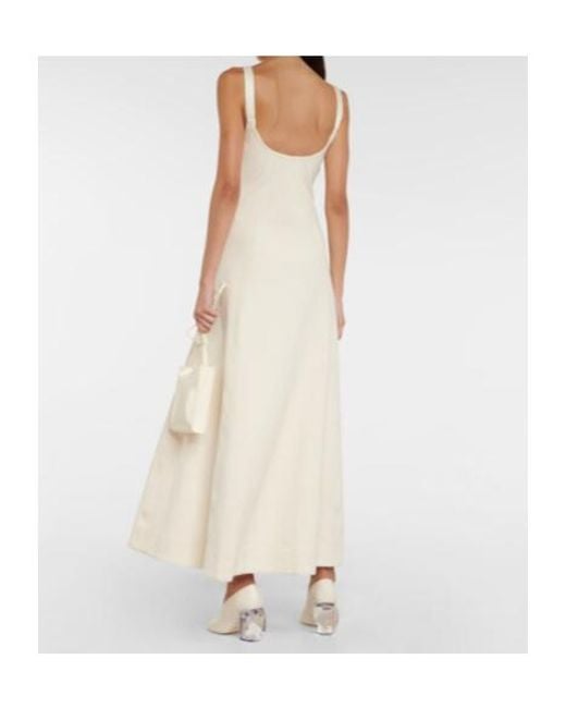 Jil Sander White Cotton-Blend Midi Dress